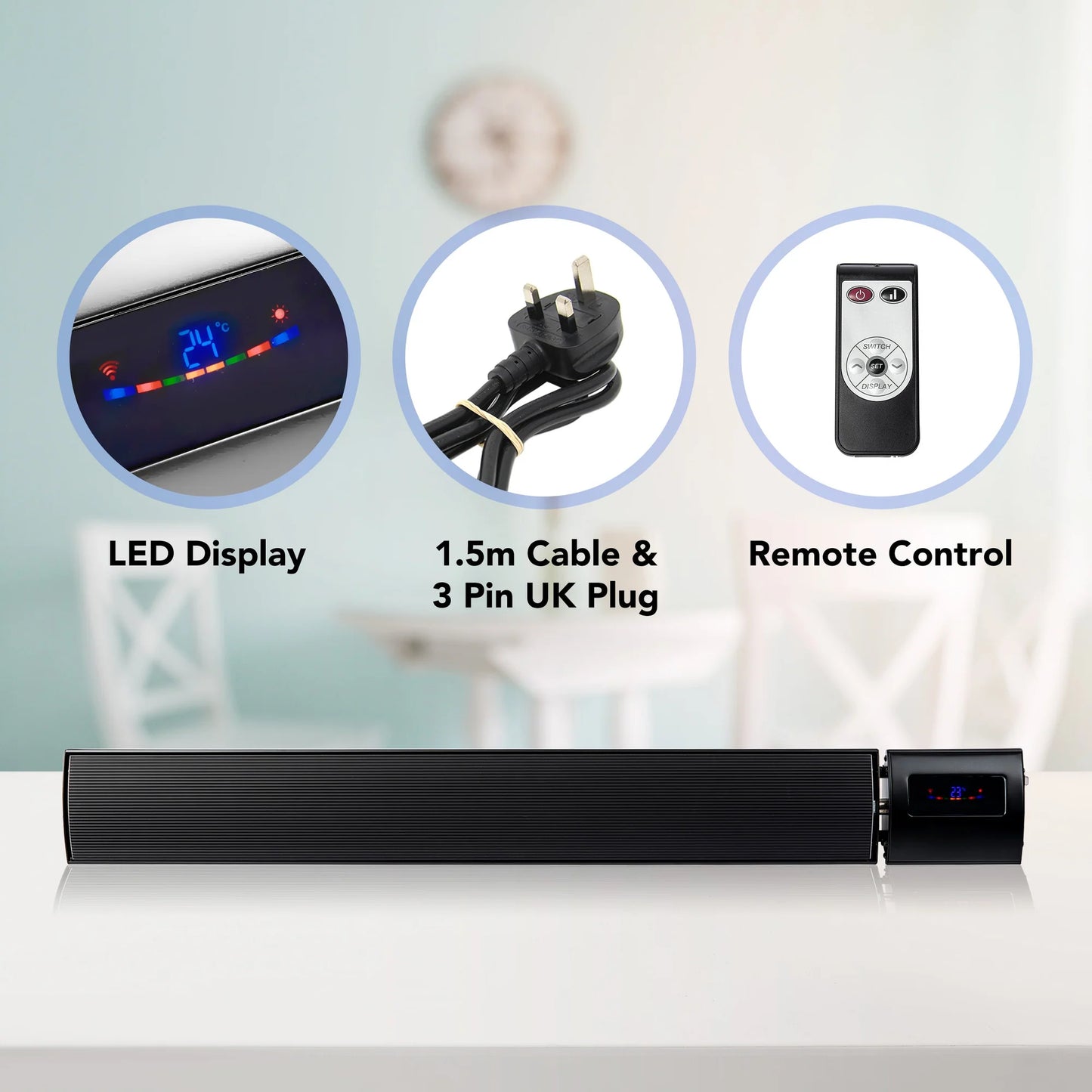 1200W Indoor and Outdoor Wi-Fi Radiant Heater - Black (UK)