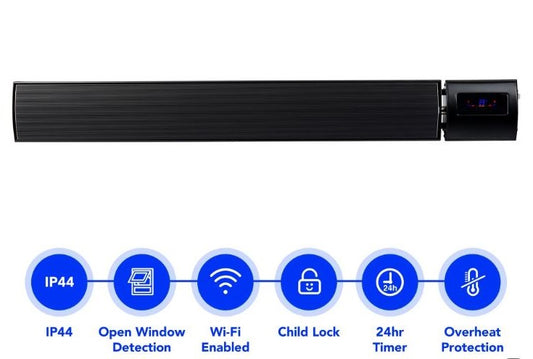 1800W Indoor and Outdoor Wi-Fi Radiant Heater - Black (UK) - DVRH1800B
